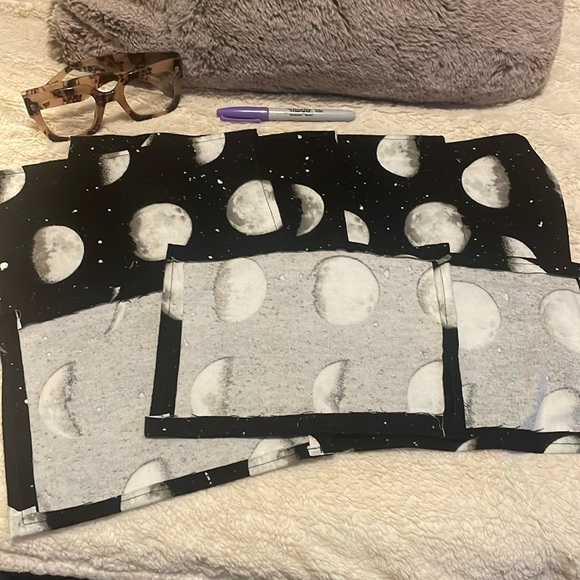 Hand Crafted REUSABLE Napkins - Glo In The Dark - Phases of the Moon - Picture 2 of 3